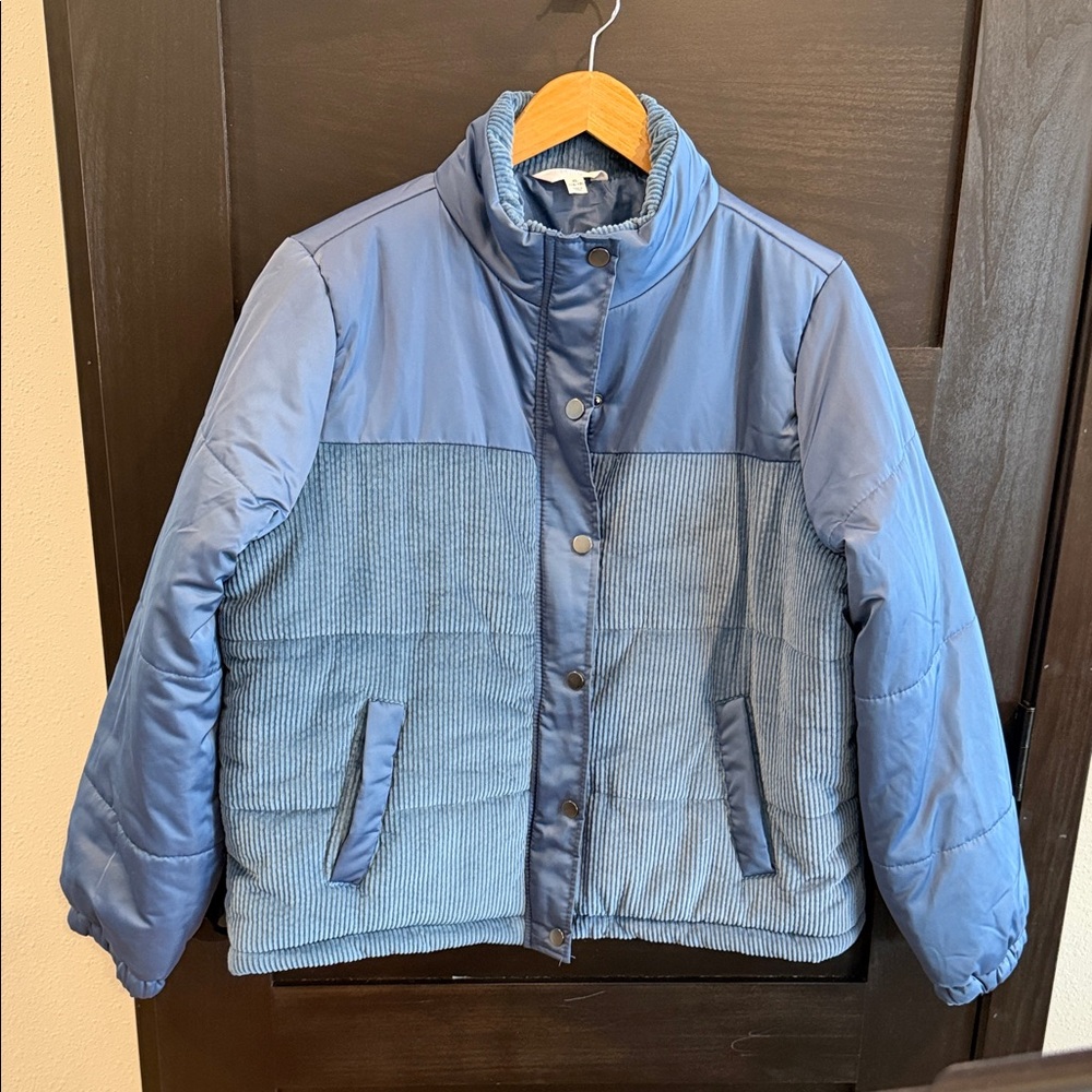 Time and Tru Mixed Media Puffer Jacket